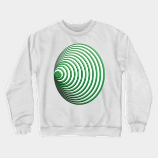 Geometric green concentric circles 3D doodle art Crewneck Sweatshirt